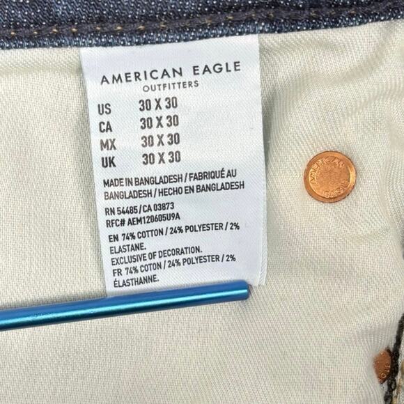 American Eagle Outfitters Size 30 x 30 Men’s Next Level Slim Fit Blue Jeans - Picture 7 of 9
